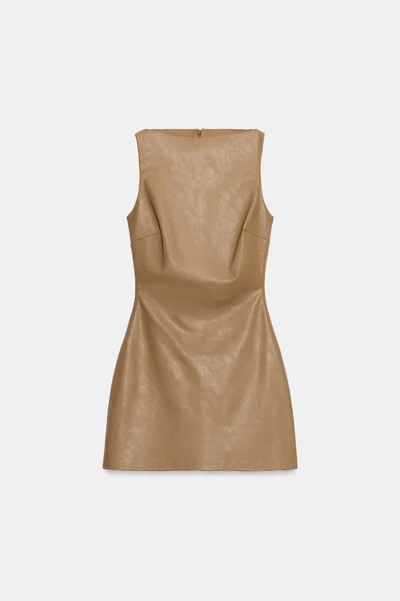 FAUX LEATHER MINI DRESS | Zara US