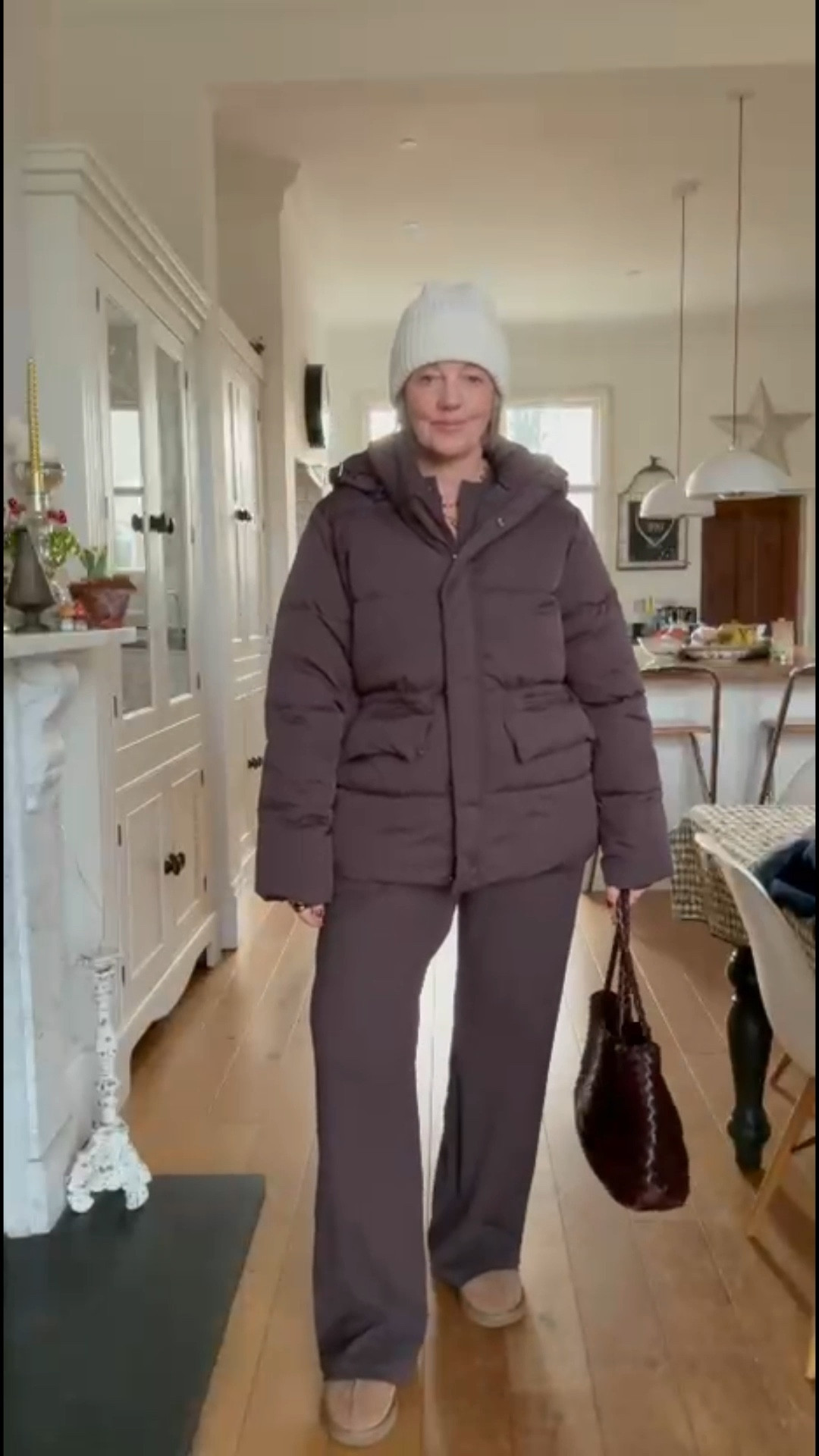 Cosy weekends 🤎
Yes watxmelissa for 10% off 
Wearing top size small and bottom size medium. 
Coat size medium The coat is in the sale. 
I’ve linked a few alternatives 

Puffer jacket 
Loungewear
Co ord 
Brown jacket 

#LTKover50style #LTKwinter #LTKuk