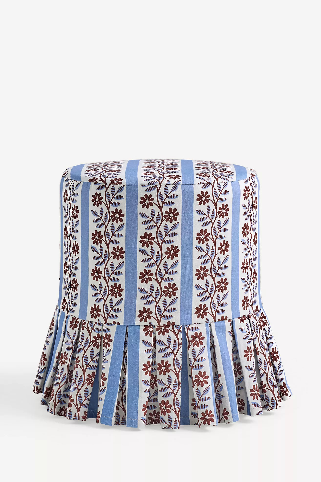 Layla Printed Ruffle Ottoman Slipcover | Anthropologie (US)