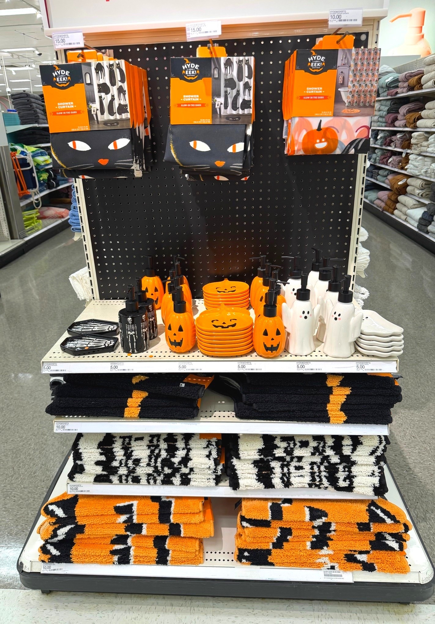 Target Halloween Blathroom Decor Ideas Glow in the Dark Black Cats & Pumpkin Fabric Shower Curtains, ceramic trays, soap pumps, and rugs - Hyde and EEK! Boutique

#LTKKids #LTKSeasonal #LTKHome