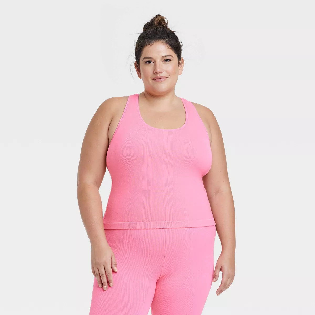 Women's Seamless Racerback Rib Tank Top - All In Motion™ Pink 2X | Target