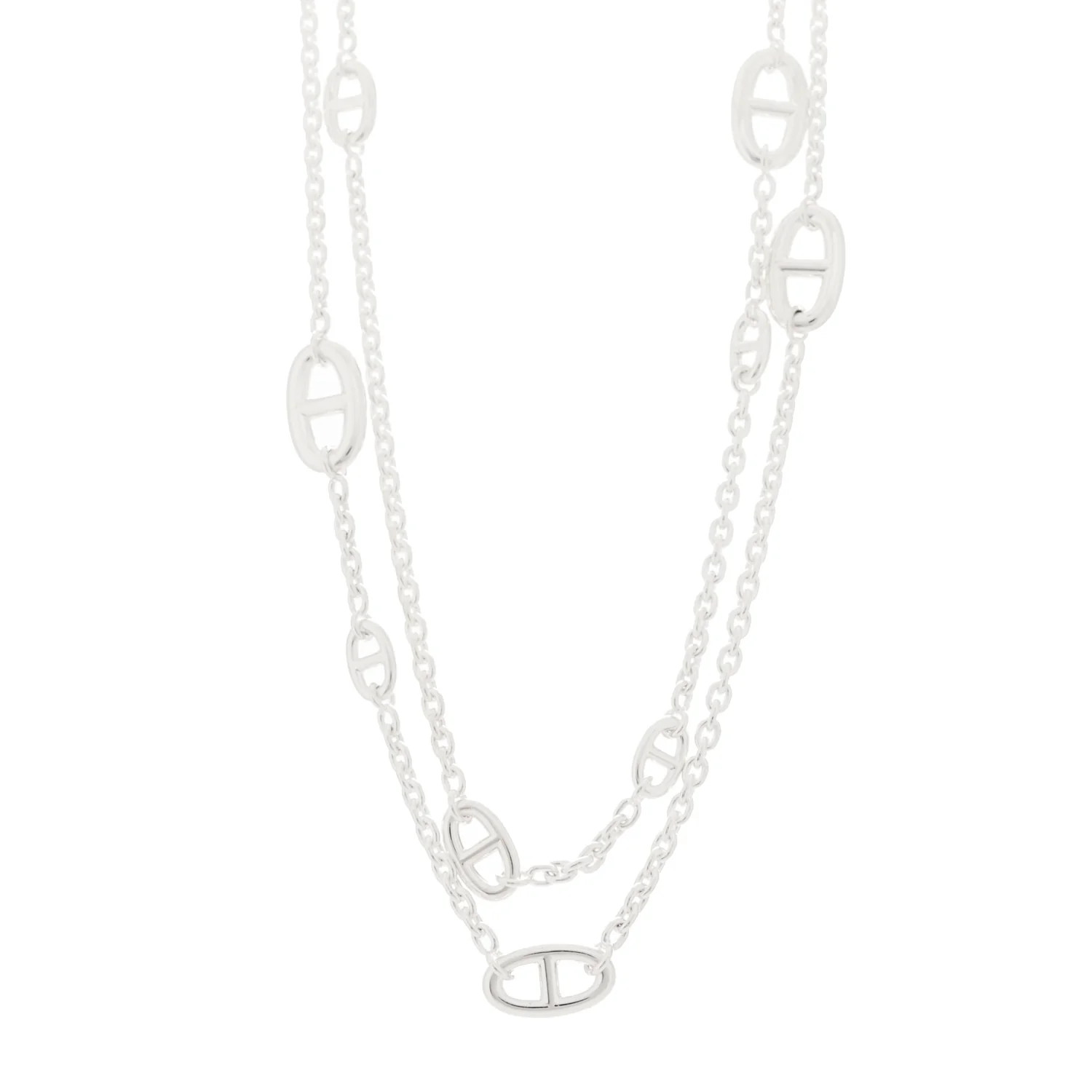 Hermes Sterling Silver Farandole Necklace 120 1958471 | FASHIONPHILE (US)