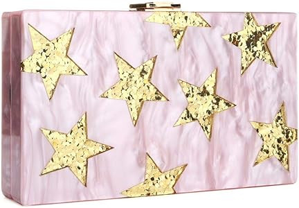 Vistatroy Womens Glitter Sequins Evening Bag Box Acrylic Star Designer Party Prom Wedding Clutch ... | Amazon (US)