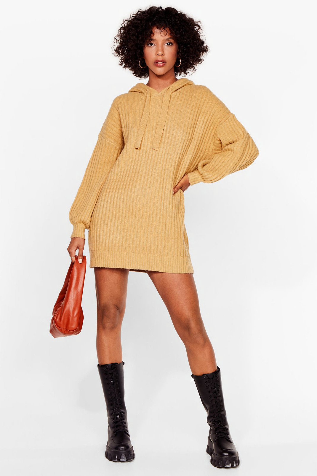 Ribbed Slouchy Oversized Sweater Dress | Nasty Gal (US)