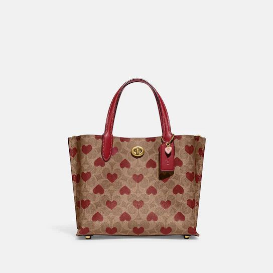 Willow Tote 24 In Signature Canvas With Heart Print | Coach (US)