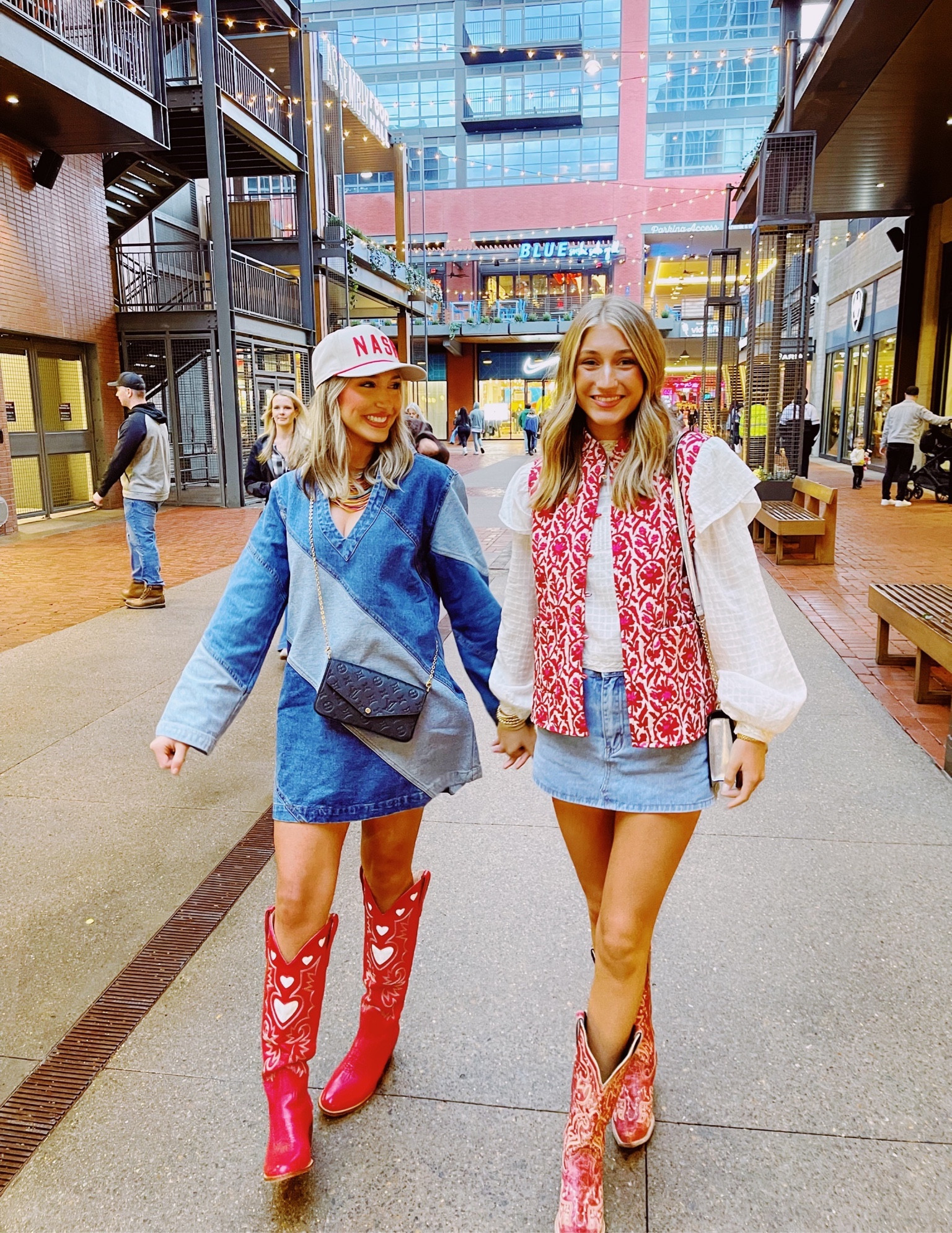 Nashville ootd!!!! 💕🤠 

Denim, country, concert, Broadway, cute, free people, anthropology, nasty, girl, colorful, valentines, Galentine’s, NASH, preppy, pink, loveshack, girly, bows, Louis Vuitton, small purse, college, inspo, red boots, vest, quilted vest, quilted jacket, white top, skirt, trucker hat

#LTKshoecrush #LTKtravel #LTKstyletip