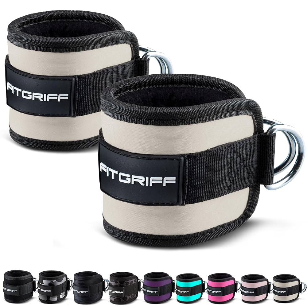 Fitgriff® Ankle Straps V1 for Cable Machine (2 Pieces) - Gym Workout Equipment - Leg Pulley Atta... | Amazon (US)