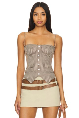 GUIZIO Edith Corset in Cafe from Revolve.com | Revolve Clothing (Global)