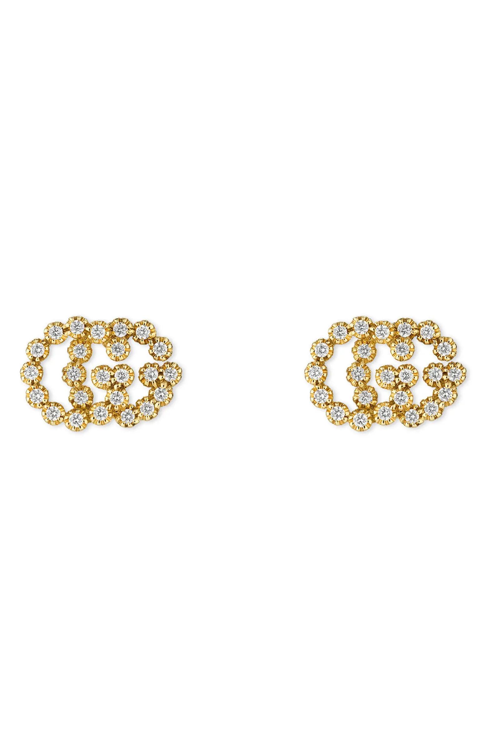 Gucci Double-G Diamond Stud Earrings | Nordstrom | Nordstrom