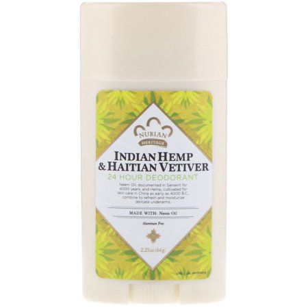 Nubian Heritage 24 Hour Deodorant Indian Hemp Haitian Vetiver 2 25 oz 64 g | Walmart (US)