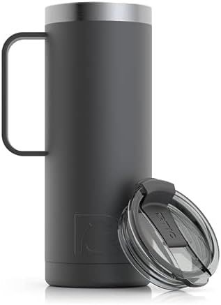 RTIC Travel Mug with Handle, 20 oz, Charcoal, Portable Thermal Camping Cup, Vacuum-Insulated with... | Amazon (US)