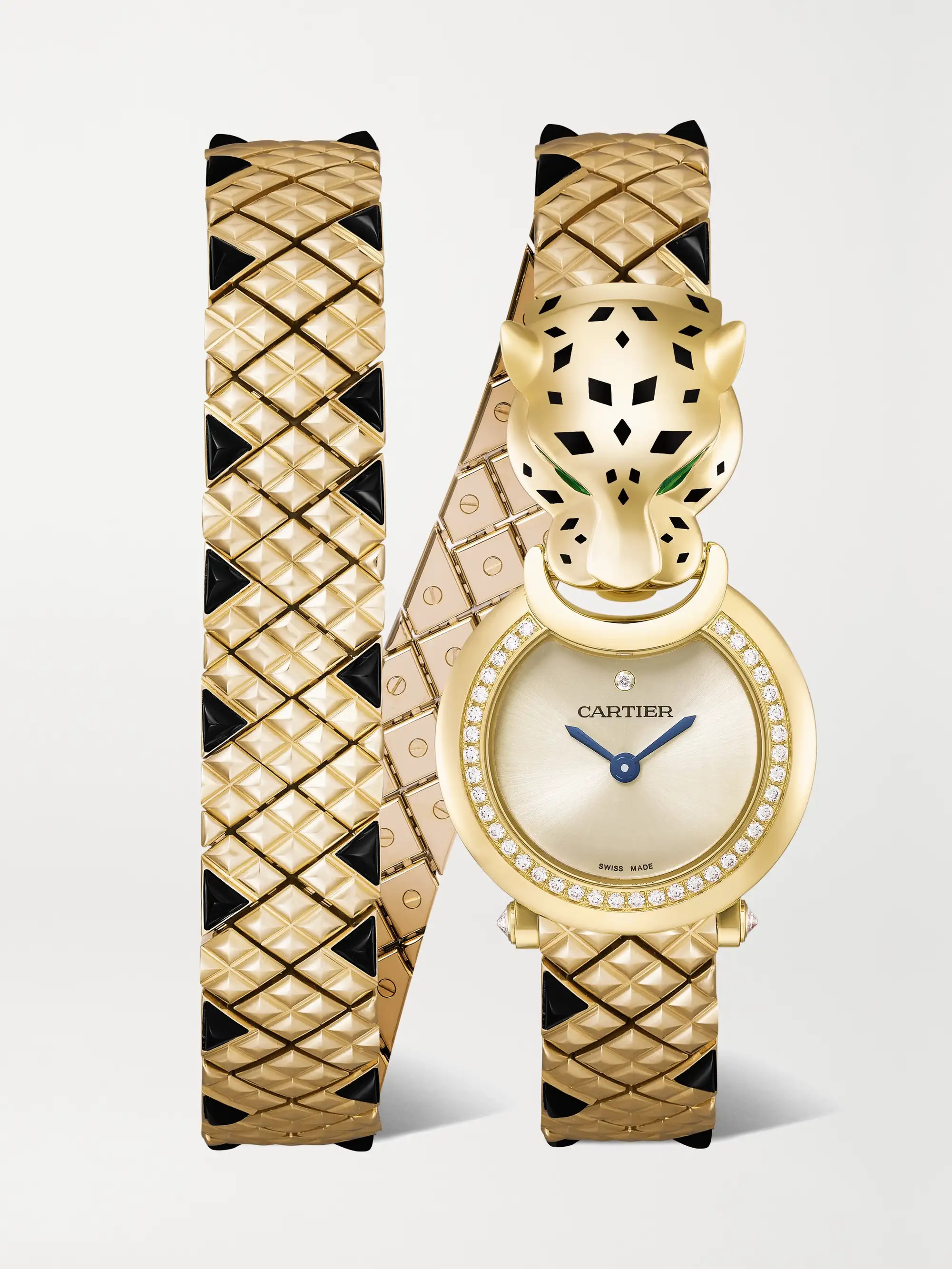 Panthère de Cartier 23.6mm small 18-karat gold, lacquer and multi-stone watch | NET-A-PORTER (US)