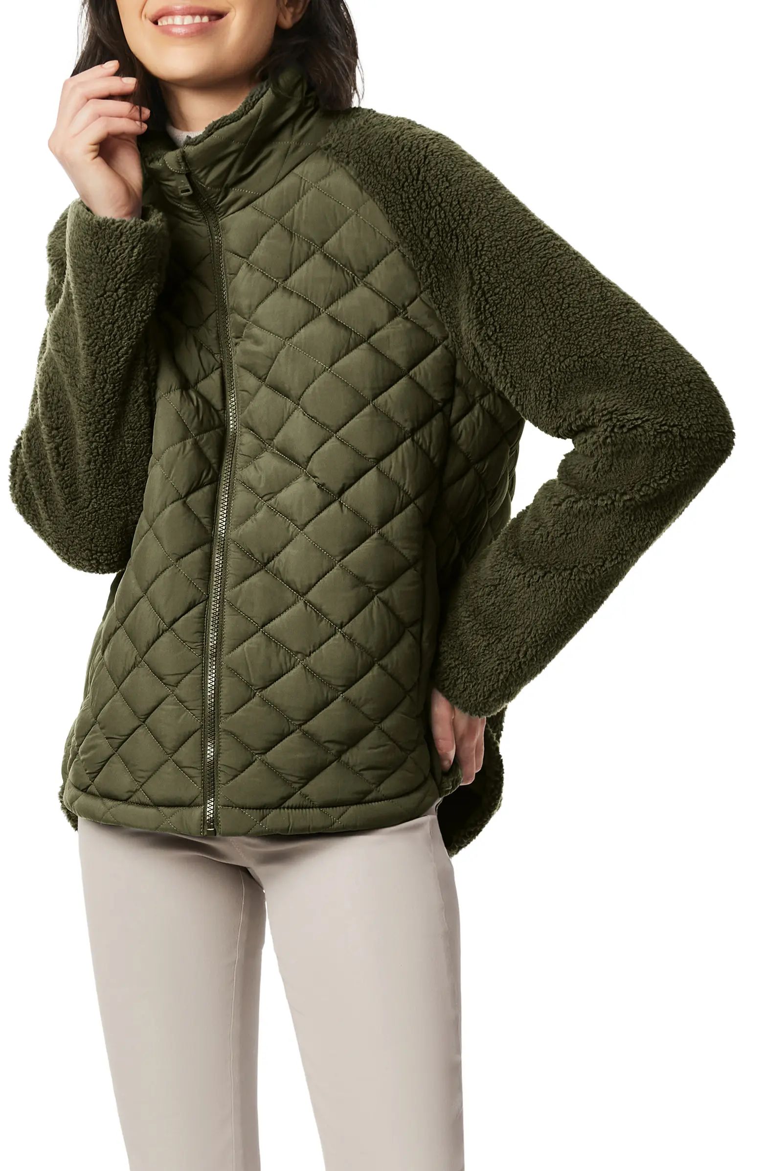 Bernardo Mixed Media Quilted Faux Fur Jacket | Nordstromrack | Nordstrom Rack