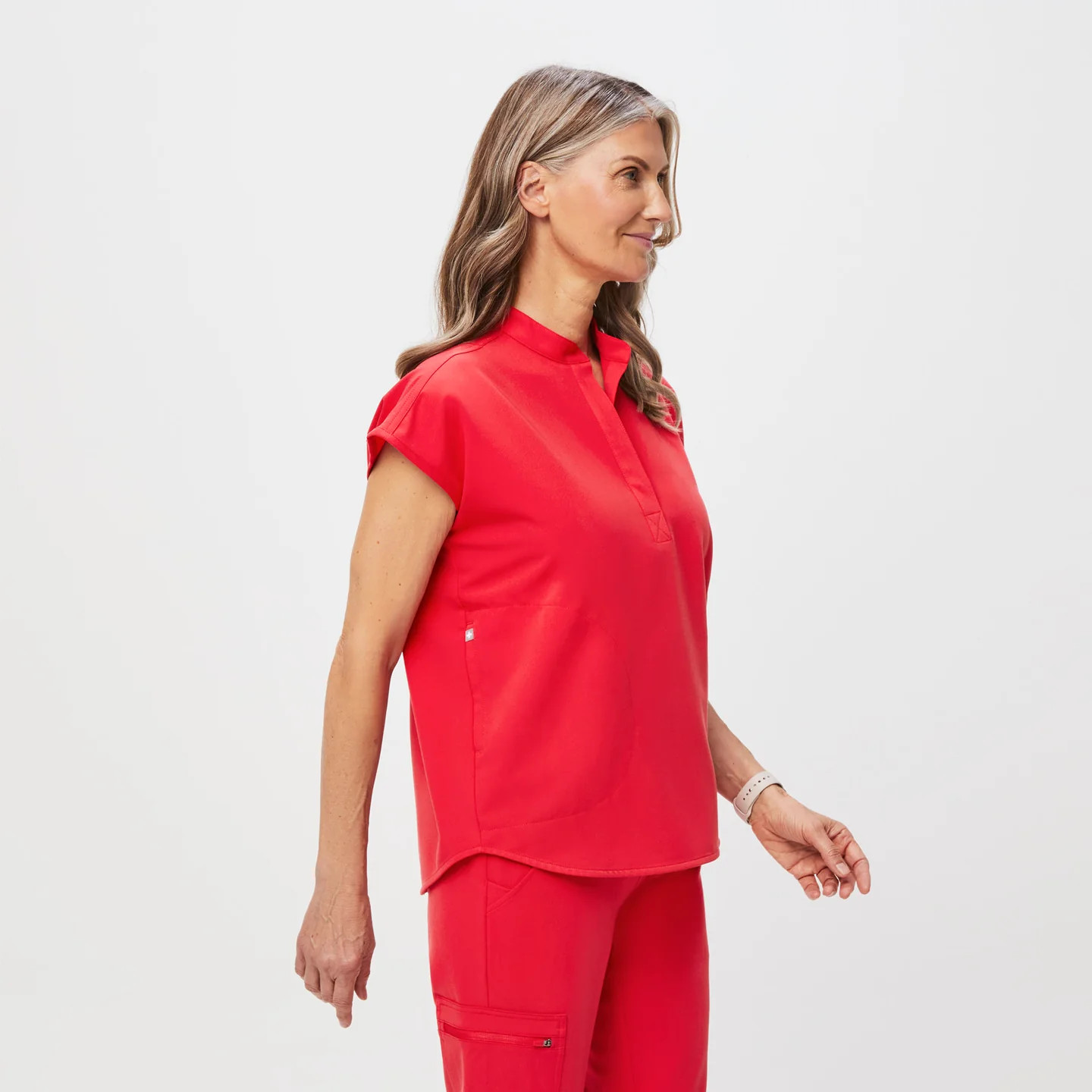 Women's Rafaela Oversized Scrub Top™ - Neon Red · FIGS | FIGS