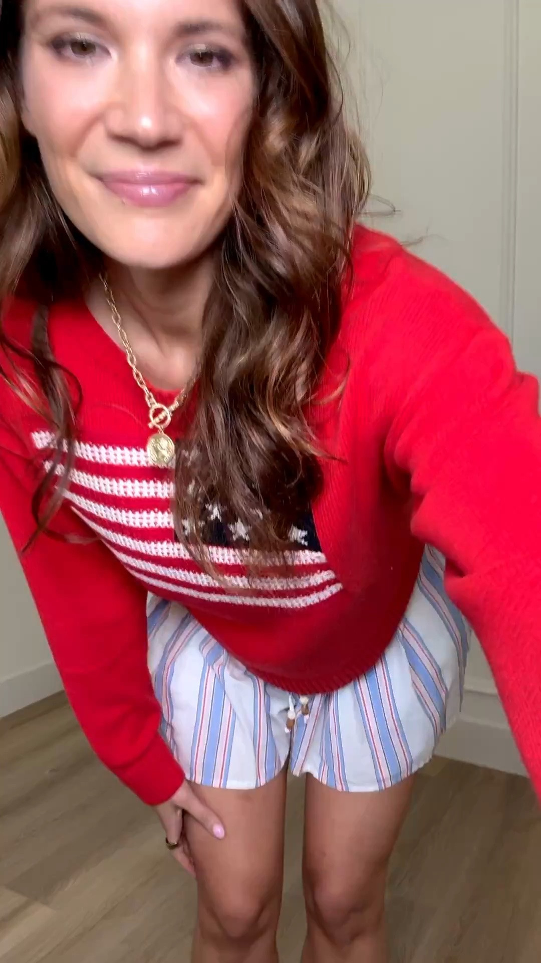 Obsessed with this patriotic sweater styled with striped shorts for a more playful summer look. Such a cute outfit for Memorial Day weekend, fireworks, lake days, or casual summer nights when you still want to feel festive but comfy.

Patriotic sweater outfit, American flag sweater, Memorial Day style, Fourth of July outfit idea, striped shorts outfit, casual Americana fashion, summer patriotic outfit, red white and blue style, cozy summer sweater, holiday weekend outfit, lake day outfit idea, Stang and Co

#LTKTravel #LTKSeasonal #LTKootd