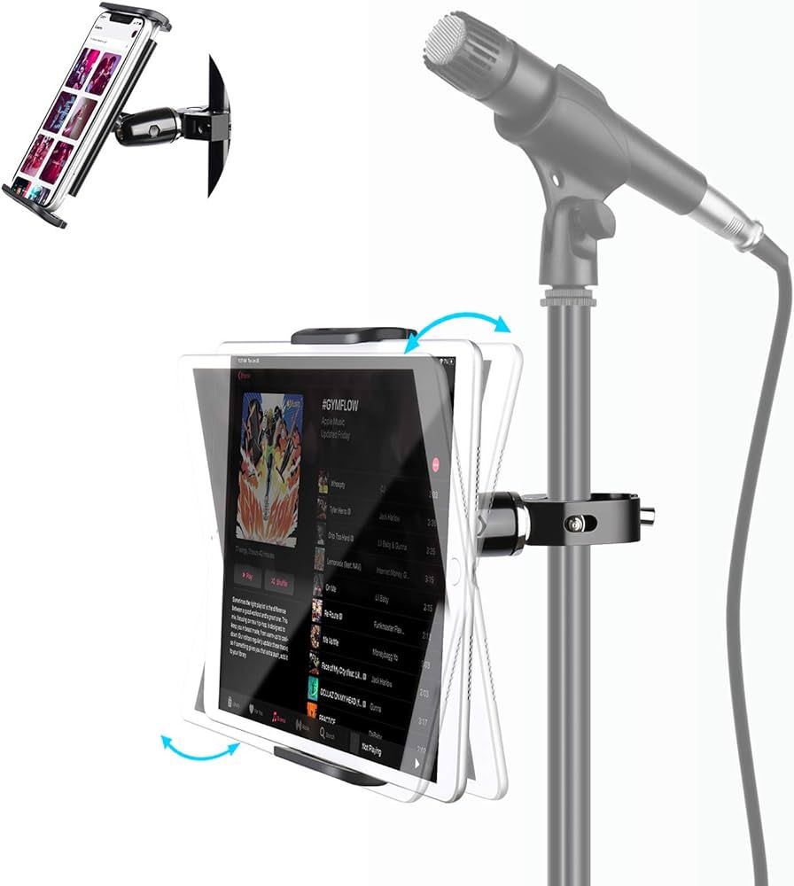 Amazon.com: elitehood Metal iPad Mic Stand Holder, 360° Swivel Tilt Microphone Stand Phone Holde... | Amazon (US)