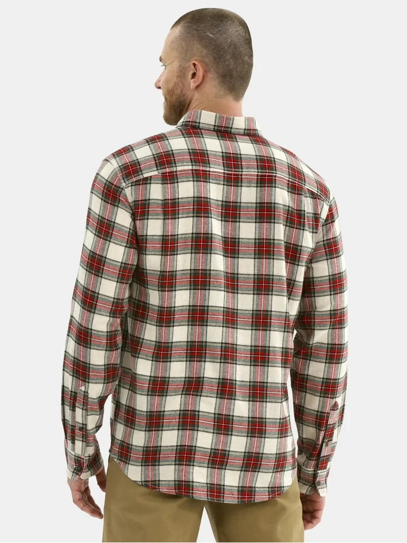 George Men's and Big Men's Double Pocket Flannel Shirt, Sizes XS-3XLT | Walmart (US)