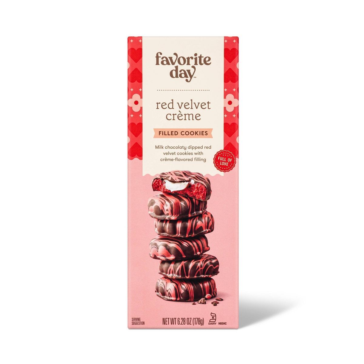 Valentine's Red Velvet Cream Filled Cookies - 6.28oz - Favorite Day™ | Target