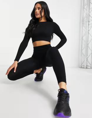 HIIT seamless rib legging in black | ASOS (Global)