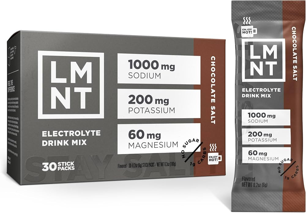 LMNT Zero Sugar Hot Chocolate or Coffee Mixer - Chocolate Salt | Drink Mix | 30-Count | Amazon (US)