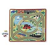 Melissa & Doug Round the Town Road Rug and Car Activity Play Set With 4 Wooden Cars (39 x 36 inches) | Amazon (US)