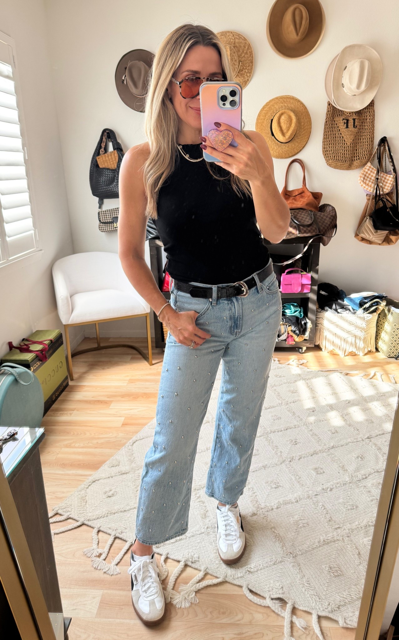 These jeans are so much fun! Can be dressed up or down. I paired with  some cute sneakers for running errands. They run true to size and are mid rise. 

#LTKSaleAlert #LTKOver40 #LTKootd