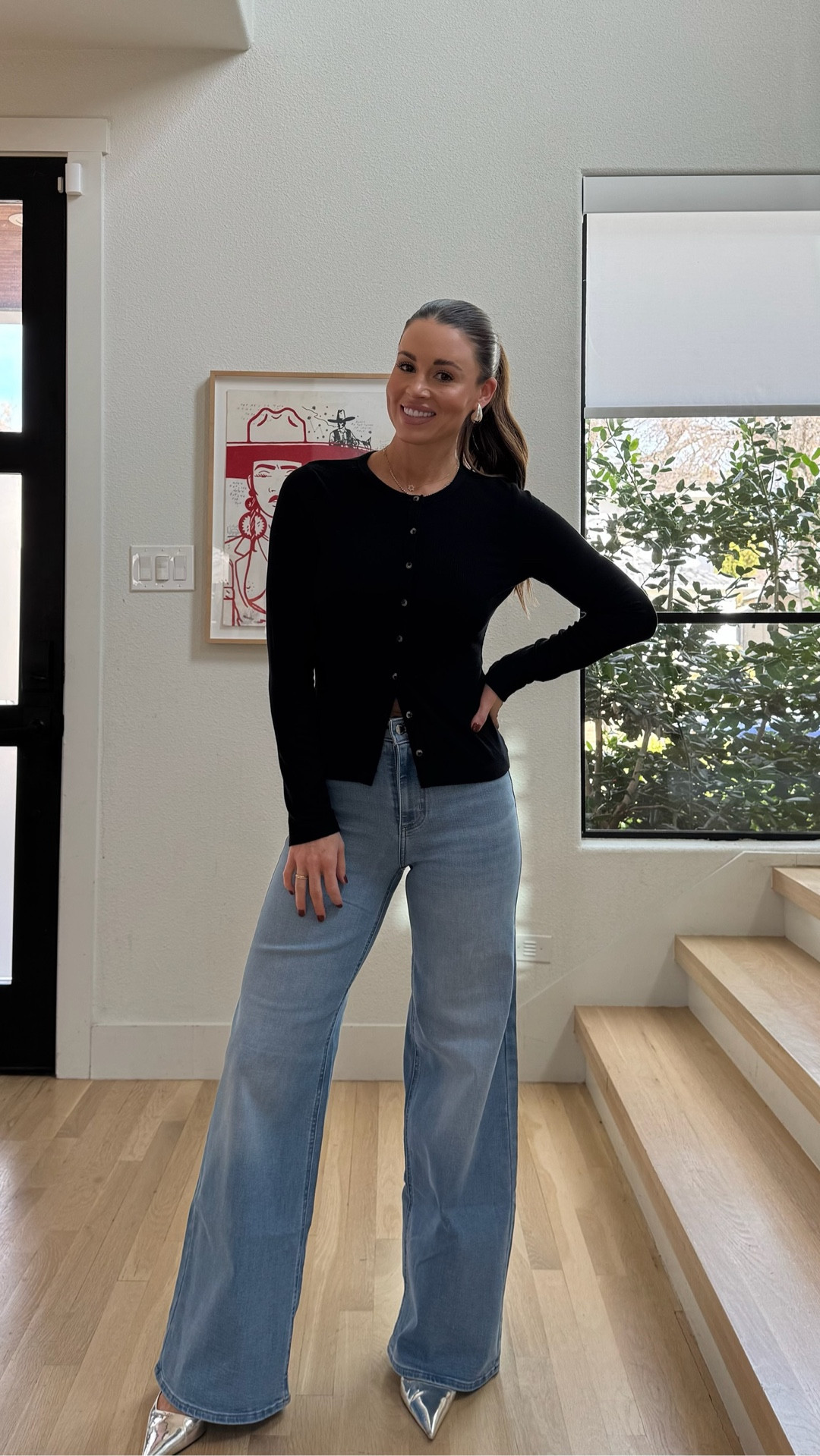 This is a cute little basic black top! Has a cardigan look but still a regular henley top. I love how it looks with these under $30 jeans that are incredible! Such a great look that you can easily dress up or down!

#LTKFindsUnder50 #LTKgrwm #LTKootd
