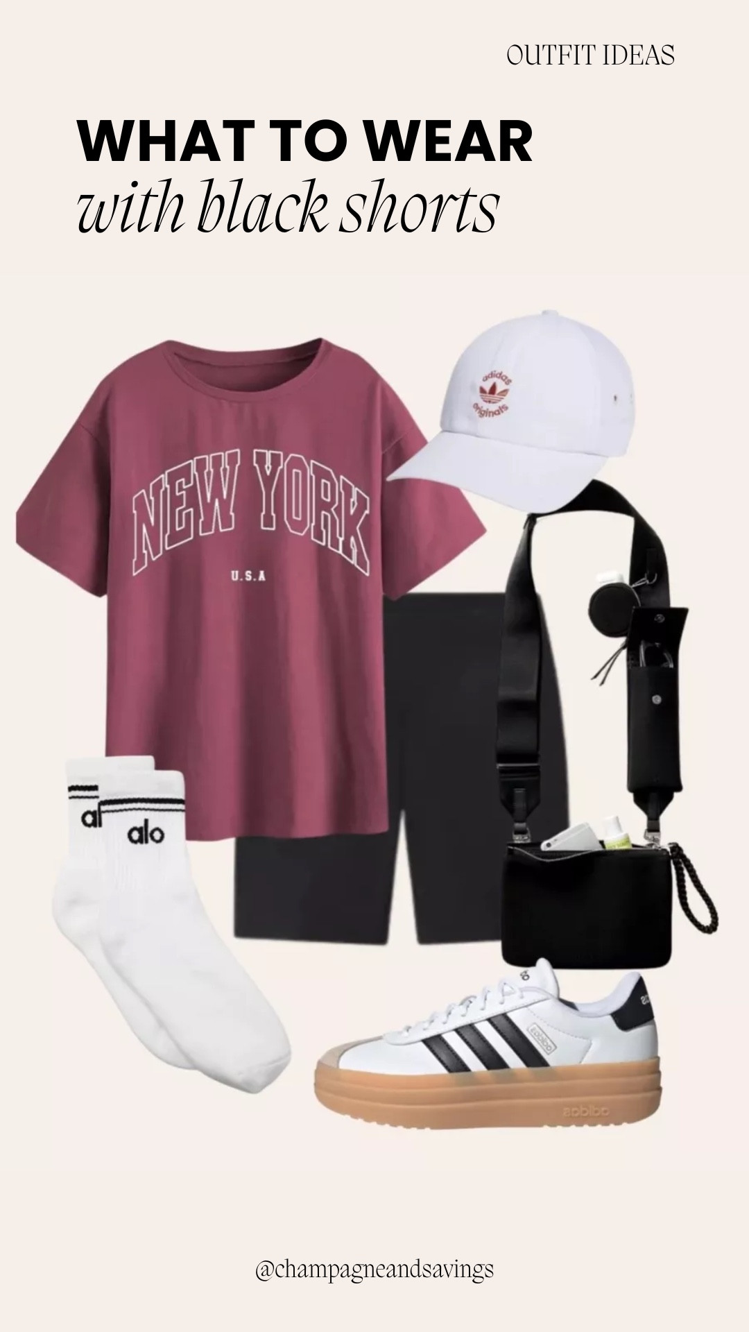 Black shorts outfit

#LTKootd