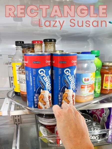 This rectangle lazy Susan holds more and still fits in my counter depth fridge!
#organization

#LTKhome
