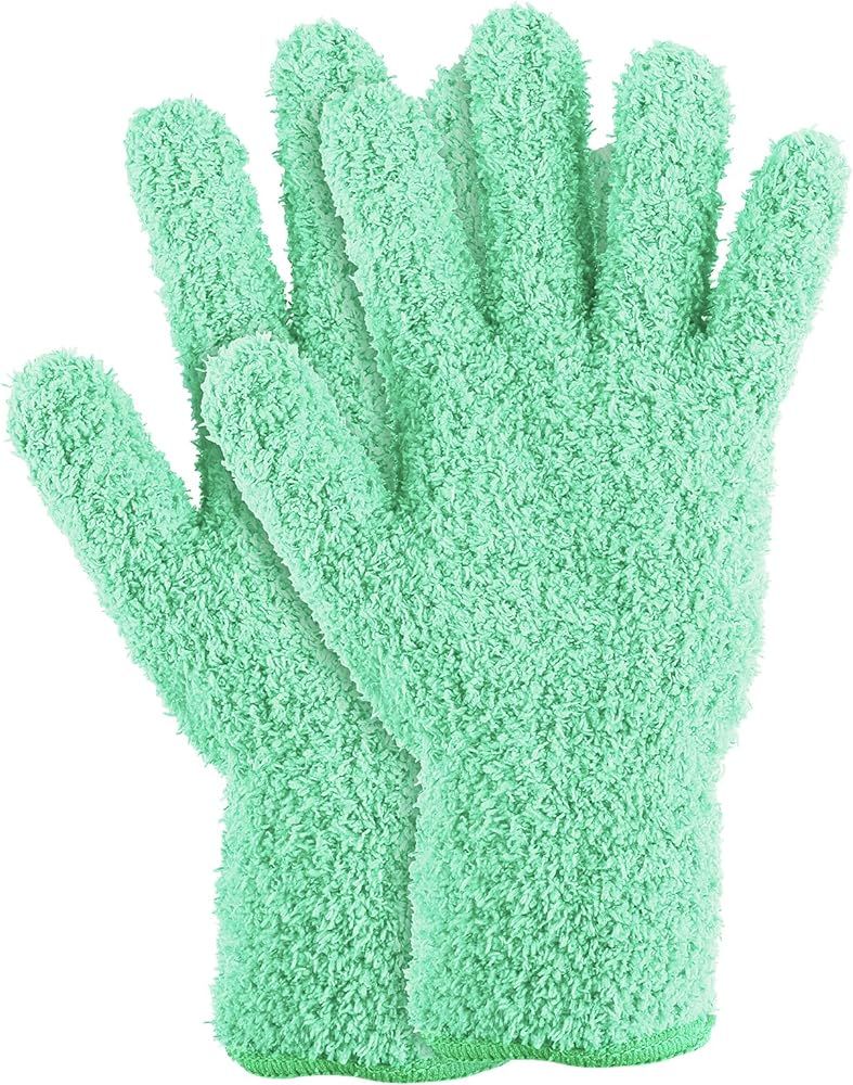 Microfiber Dusting Gloves, Reusable Washable Cleaning Gloves Mittens for Plants House Cleaning Ca... | Amazon (US)