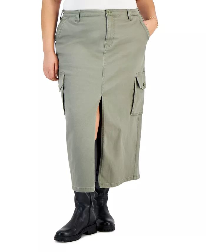 And Now This Plus Size Cargo Maxi Skirt - Macy's | Macy's