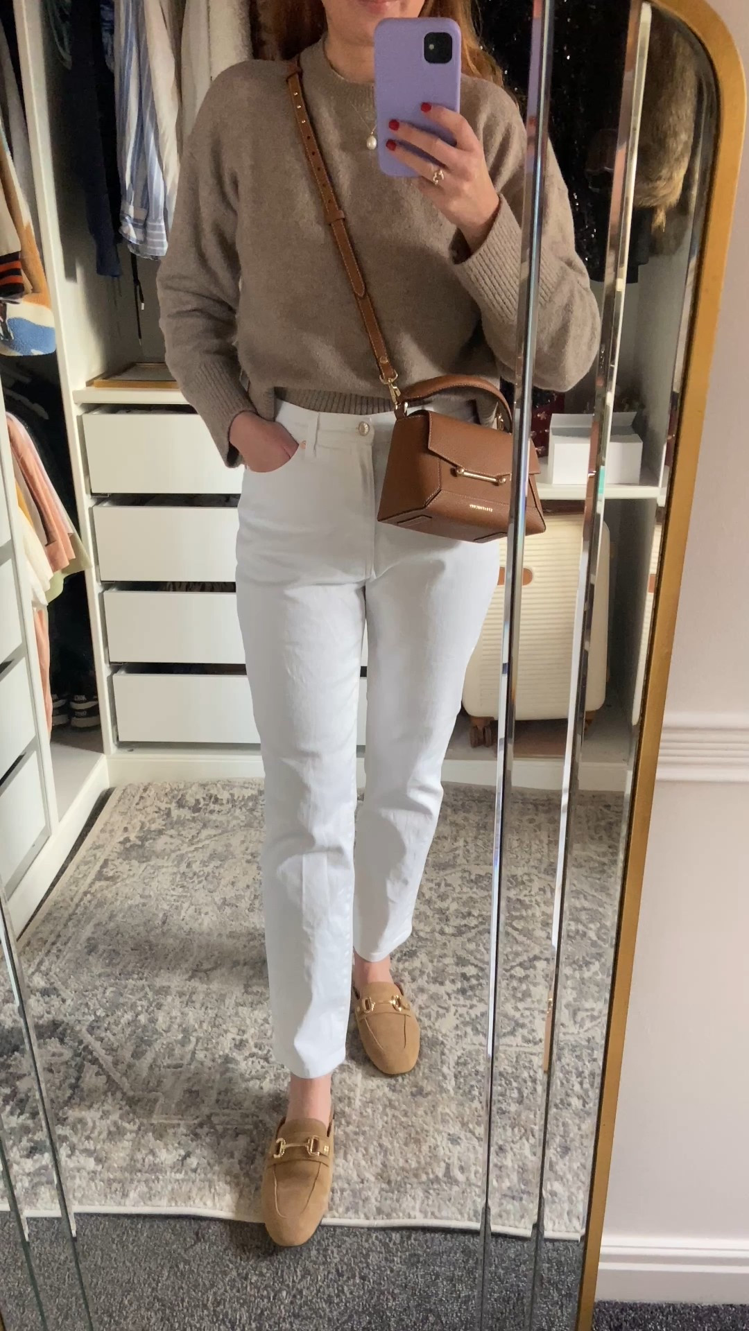 Loving this cosy and chic combo for a relaxed night out: white jeans, mole beige & Other Stories jumper, suede loafers, and my trusty tan crossbody. Perfect mix of comfy & polished for those crisp autumn evenings! 🤎 All pieces are easy to wear staples that feel luxe without breaking the bank. White jeans, autumn outfits 

#LTKOver40 #LTKStyleTip #LTKSeasonal