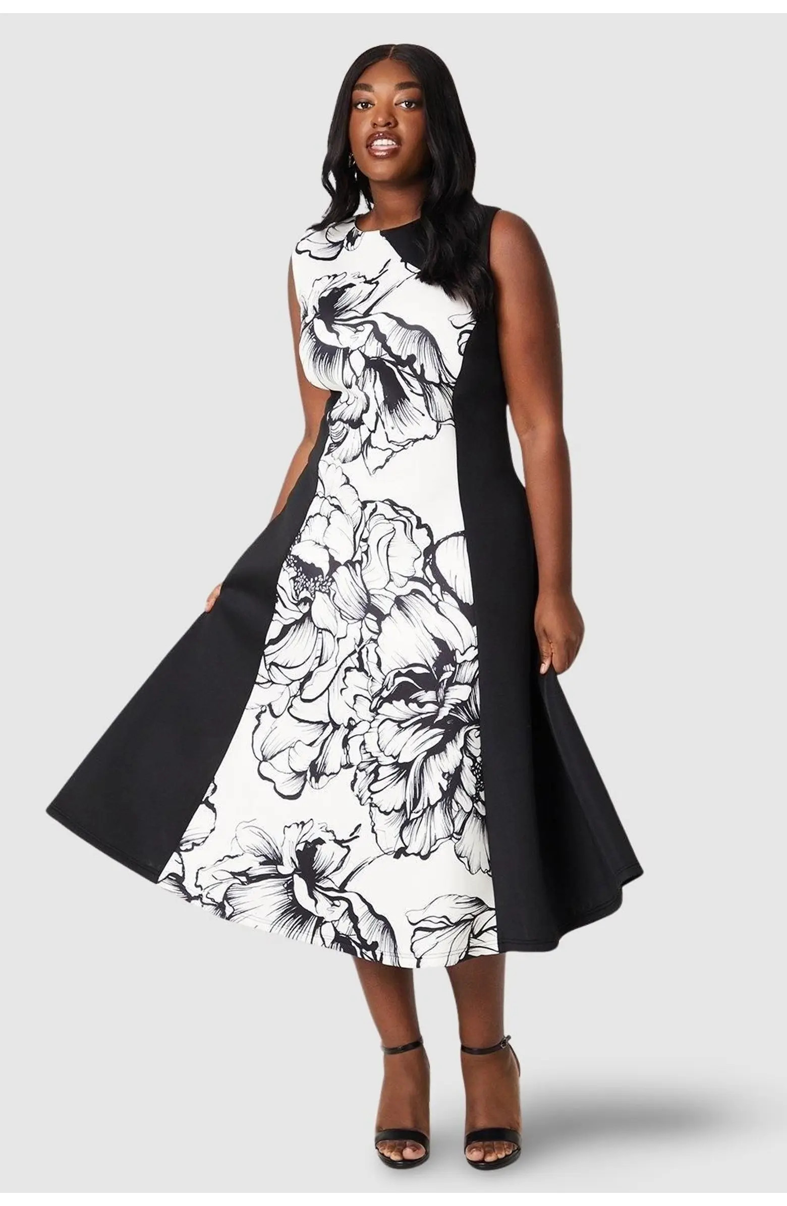 Plus Colour Block Scuba Midi Dress | Nordstrom