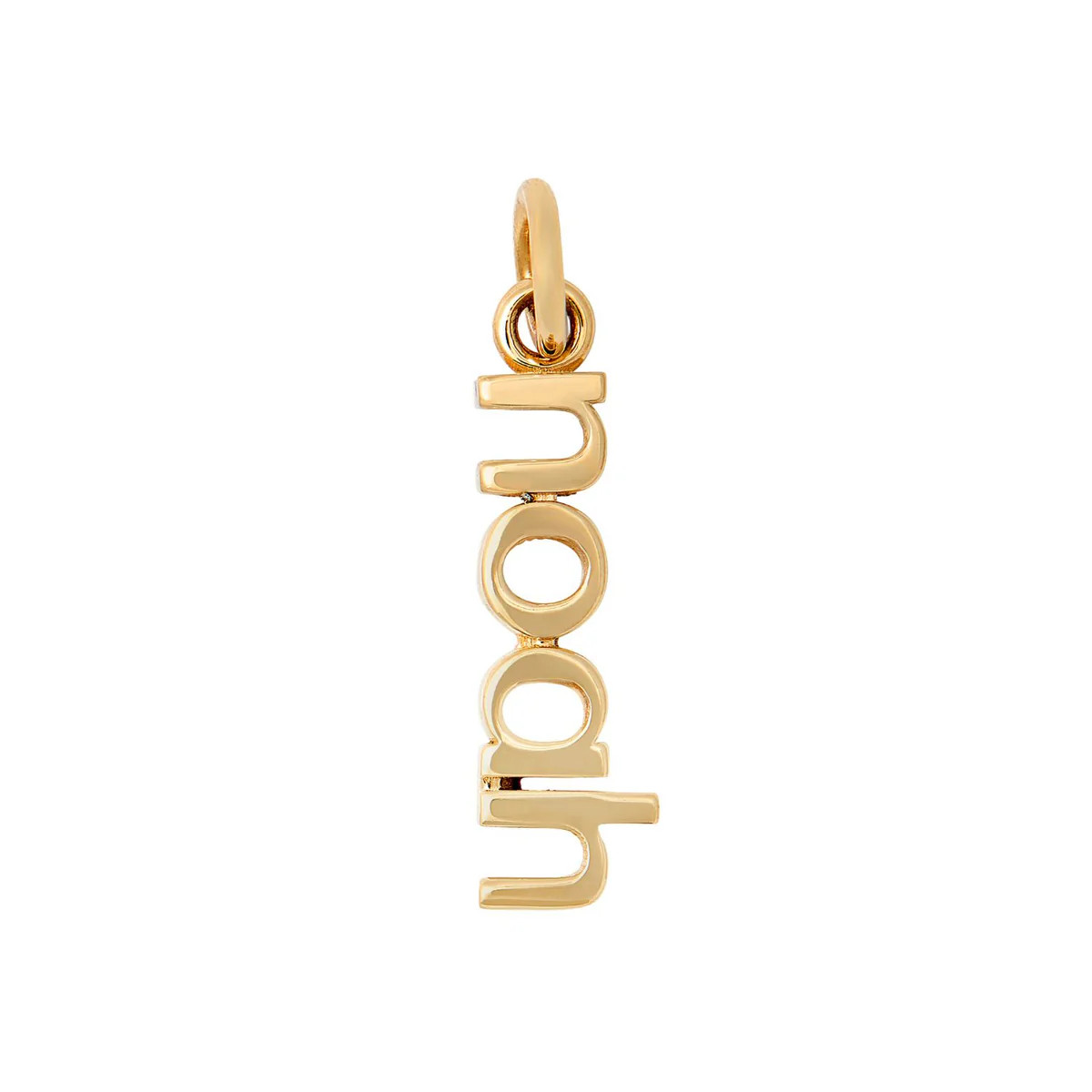 Gold Vertical Name Charm | Tiny Tags