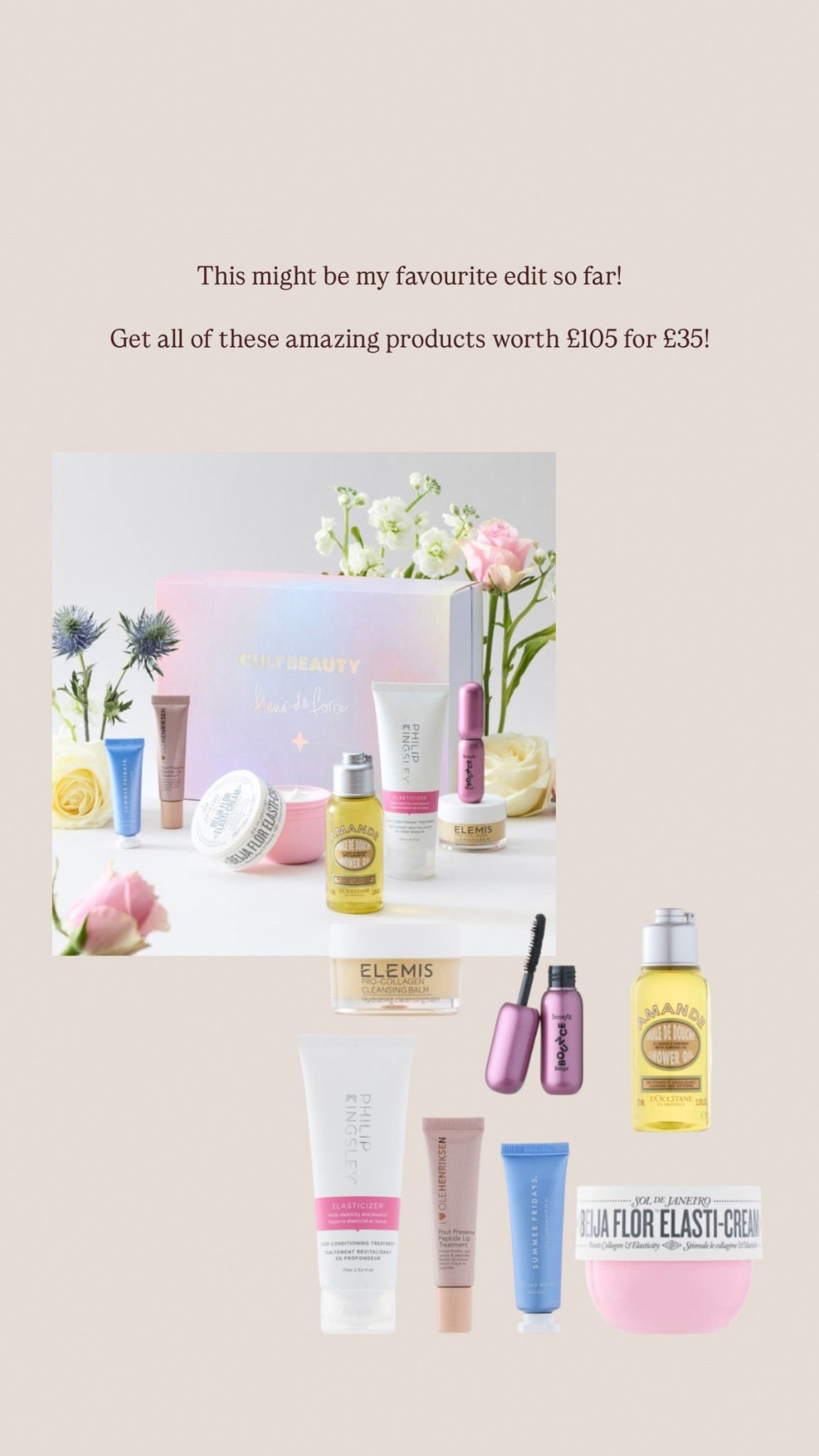 So many amazing products for such a good price! How perfect would all of these be for upcoming holidays and travel!

I already use the Elemis cleansing balm so the mini of the perfect size to travel with and I can’t wait to try the summer Fridays mask! 

#cultbeauty #beauty #travel #skincare #holiday #summerfridays #elemis #benefit #olehenriksen #holidaytravelessentials 

#LTKsummer #LTKbeauty #LTKxCultBeauty