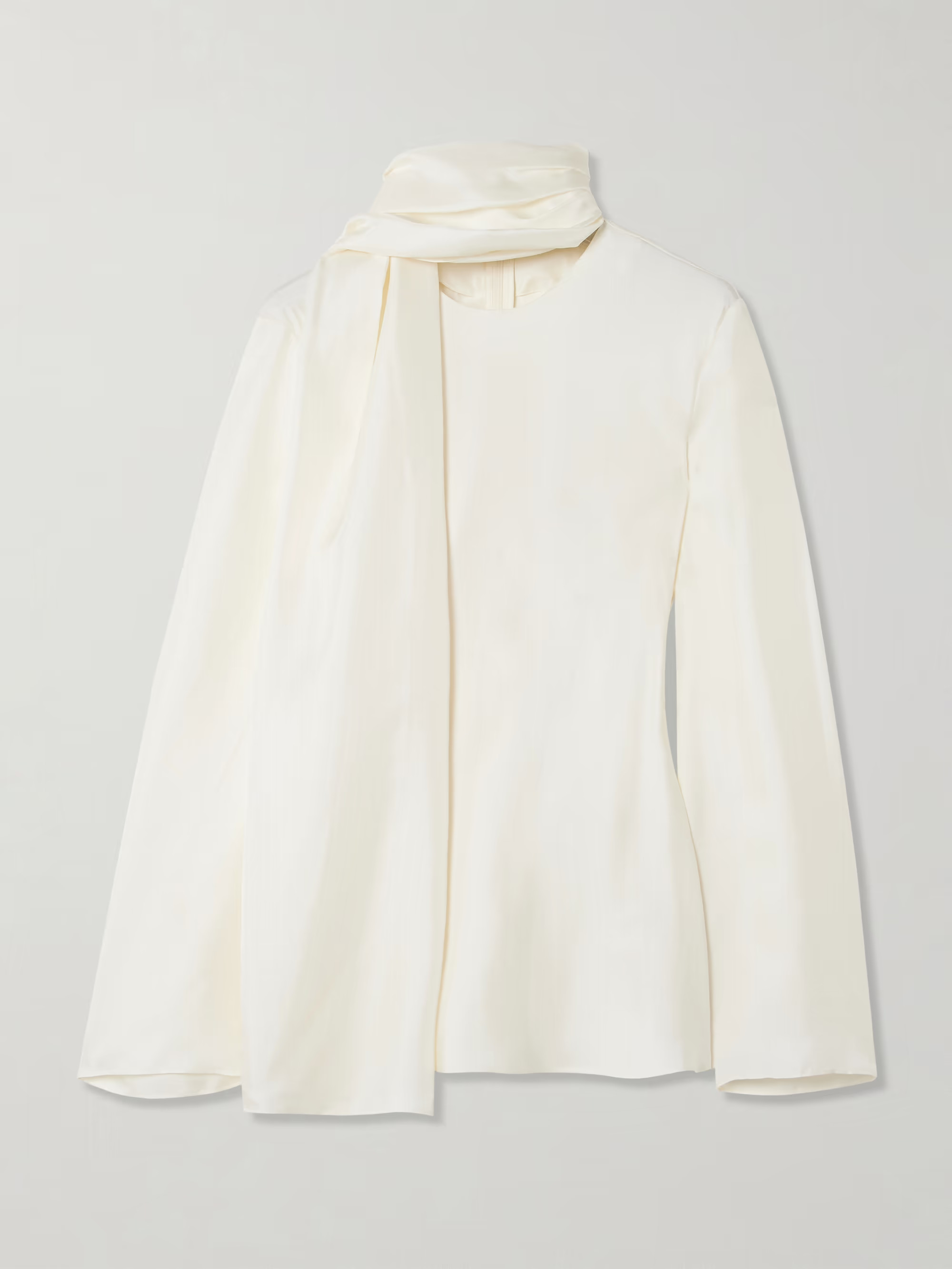 Tie-detailed silk-satin blouse | NET-A-PORTER (UK & EU)