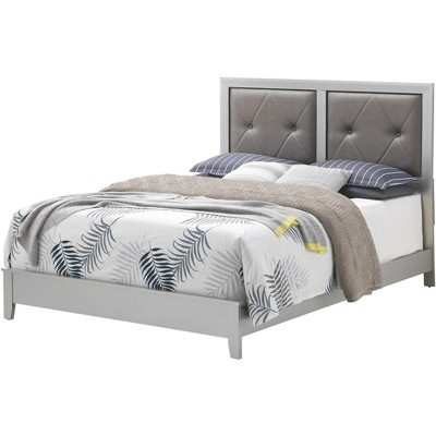 Passion Furniture Primo Silver Champagne Upholstered Queen Panel Bed | Target