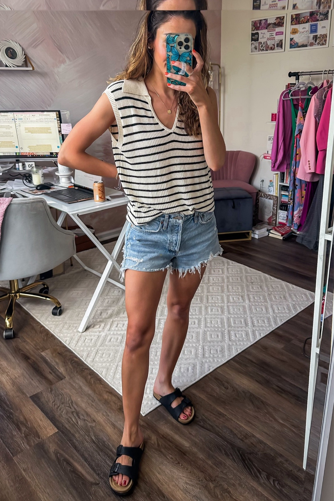 Distressed Jean shorts + striped sleeveless sweater 

Summer outfit // Amazon top // AGOLDE Parker shorts // striped sweater tank // sleeveless striped sweater 

#LTKStyleTip #LTKFindsUnder100 #LTKSeasonal