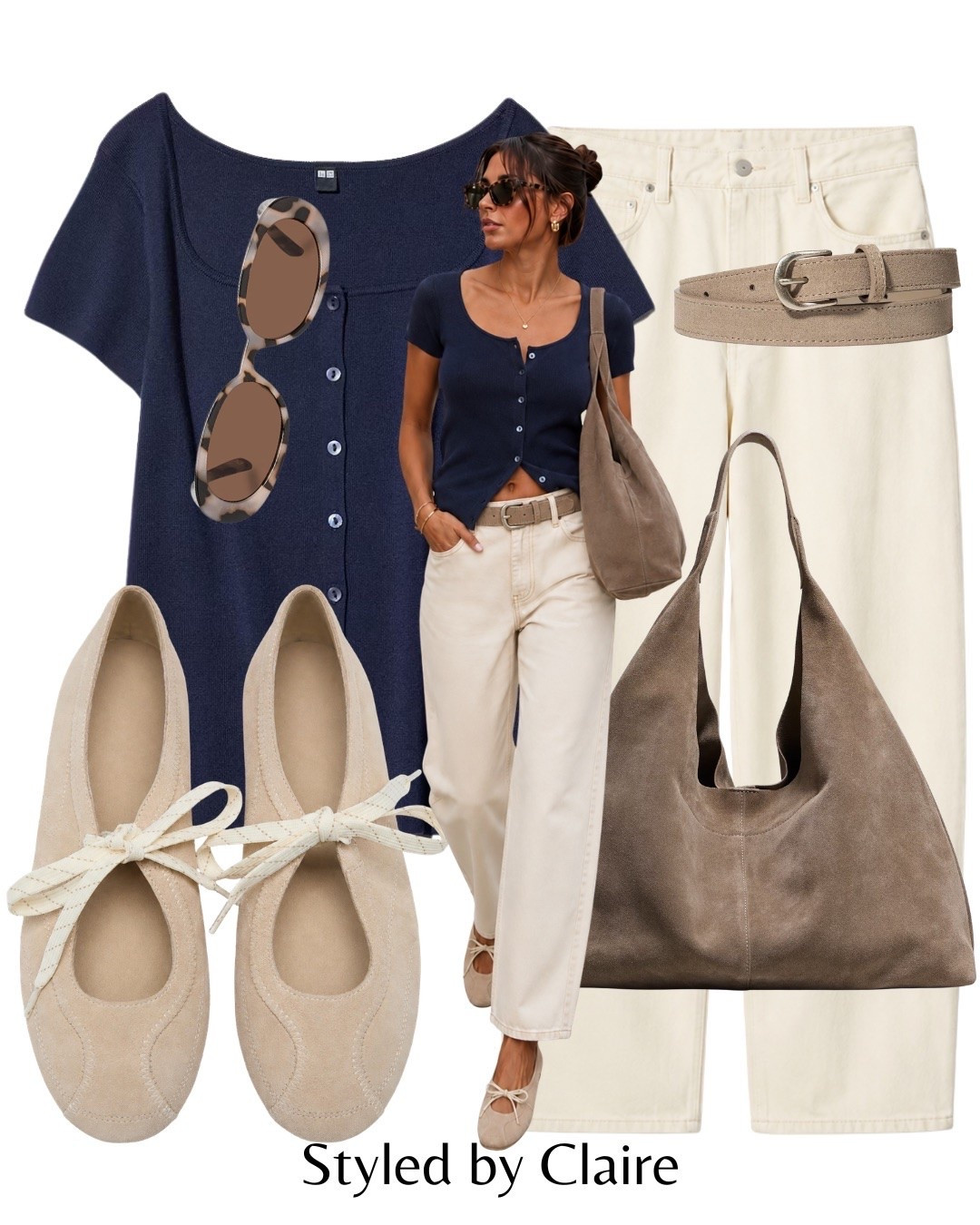 AUTUMN KNITWESR W/UNIQLO🍁
AD #uniqlolifewear
Tags: square neck knit navy button up straight baggy jeans off white ballet flats lace tie suede tote bag belt taupe neutral sunglasses tortoise sheep fashion transitional inspo outfit ideas Parisian style chic women’s work office workwear city break

#LTKstyletip #LTKautumn #LTKworkwear