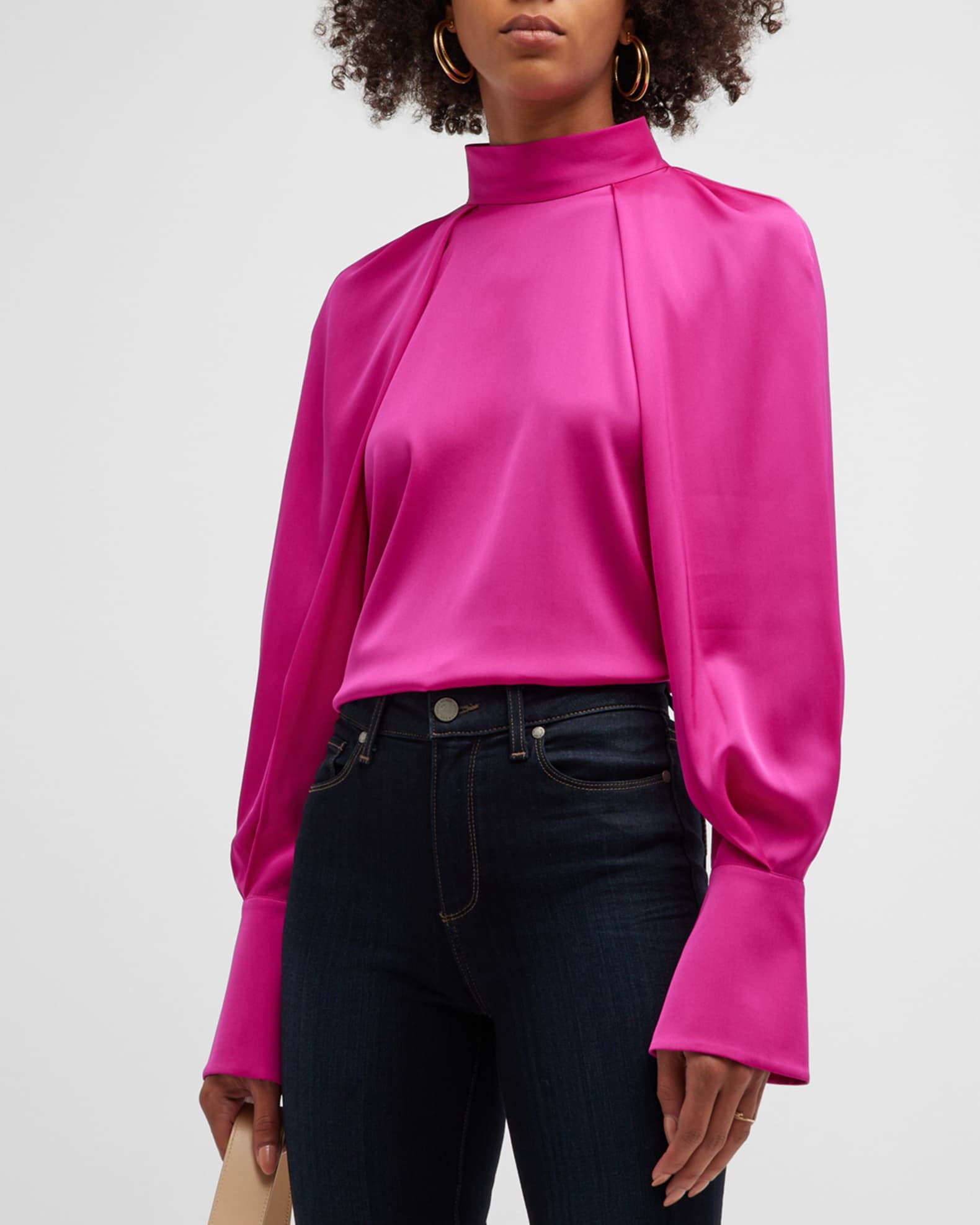 Kobi Halperin Sandrah High-Neck Silk Blouse | Neiman Marcus