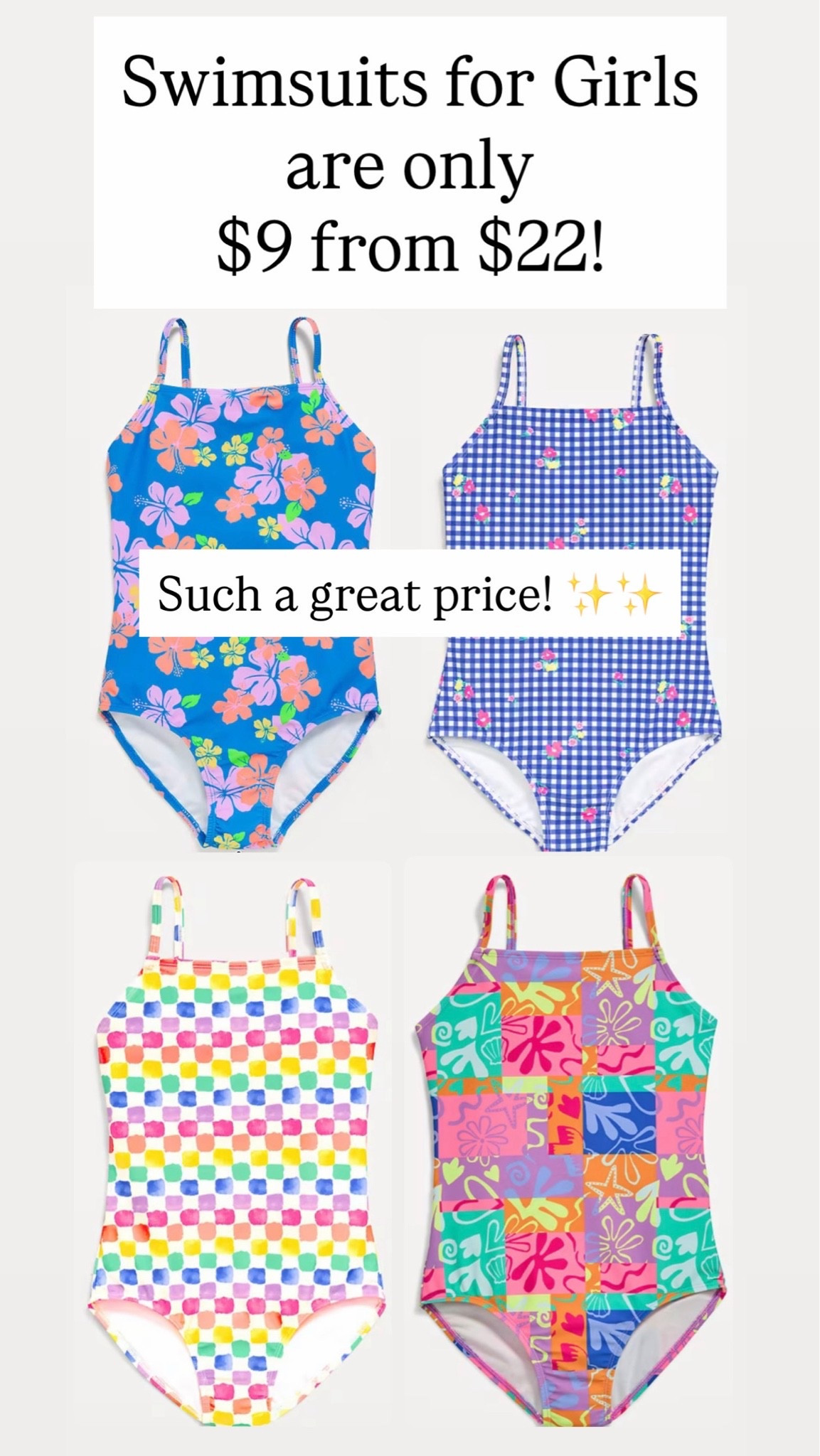 Swimsuits for girls are on sale for nine dollars right now

#LTKKids #LTKSaleAlert