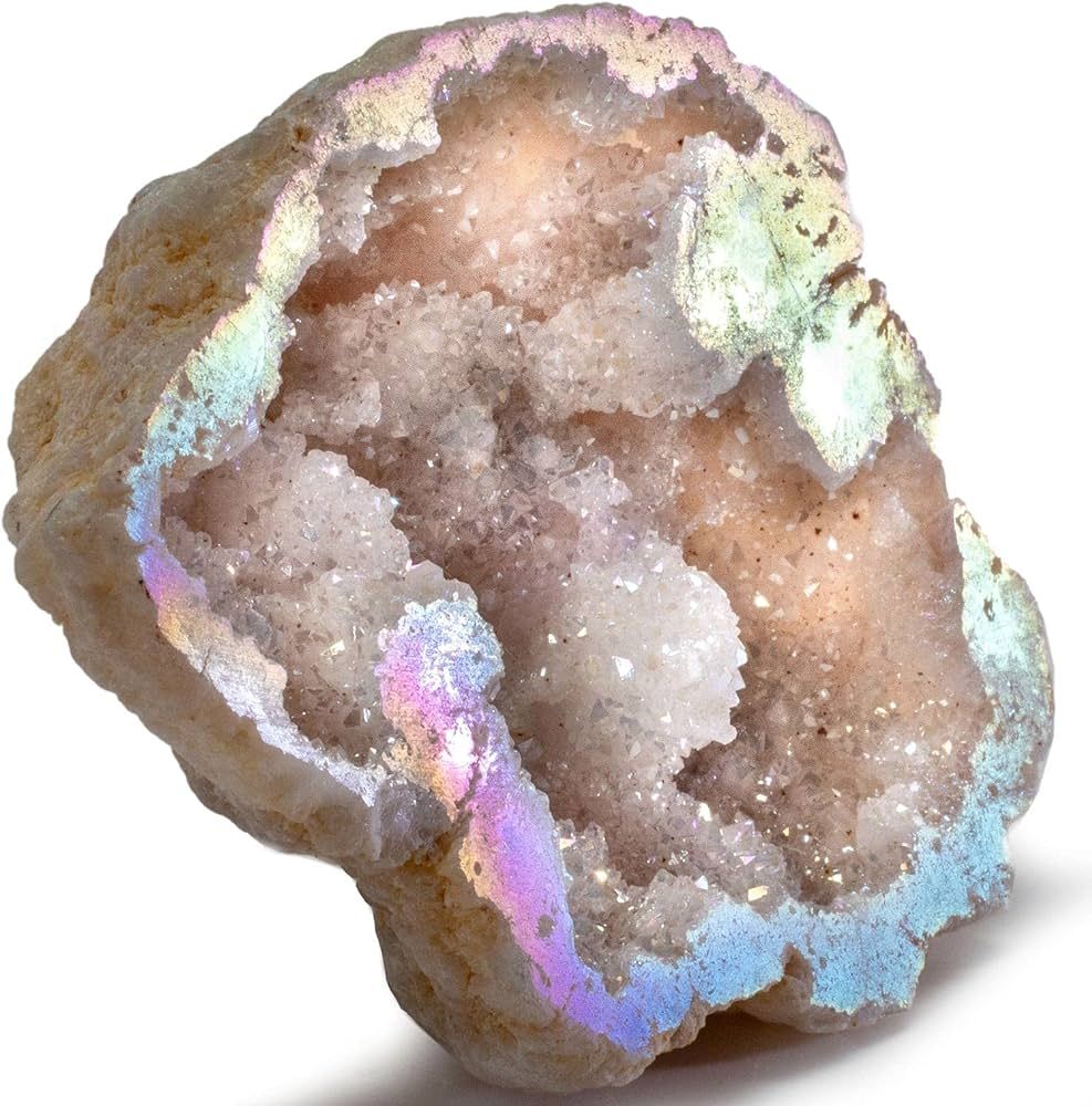 KALIFANO Angel Aura Quartz Geode - Titanium Bonded High Energy Crystal Cuarzo Cluster/Druzy with ... | Amazon (CA)