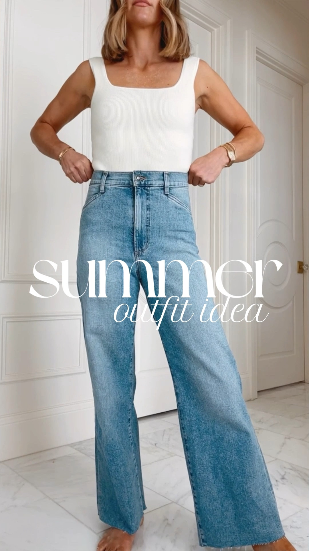 Summer outfit idea
Tank top wearing size small
Jeans fit tts wearing size 26 
Shoes fit tts 