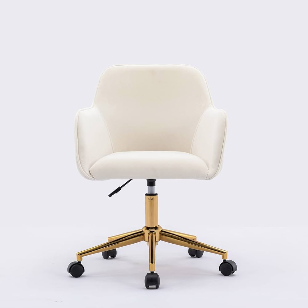 Rophefx Home Office Chair with Armrest, Adjustable-Height 360° Swivel Vanity Chair, Velvet Fabri... | Amazon (US)