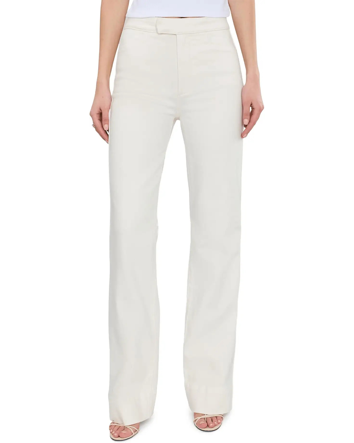 Women's Paige Stevie Boot Trouser Jolene Pockets in Tonal Ecru | Zappos.com