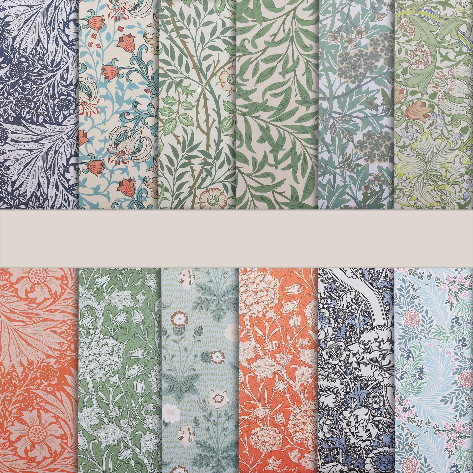 Scrapbook Paper 12x12 - William Morris Floral Double-Sided Vintage Patterned Decorative Craft Pap... | Amazon (US)
