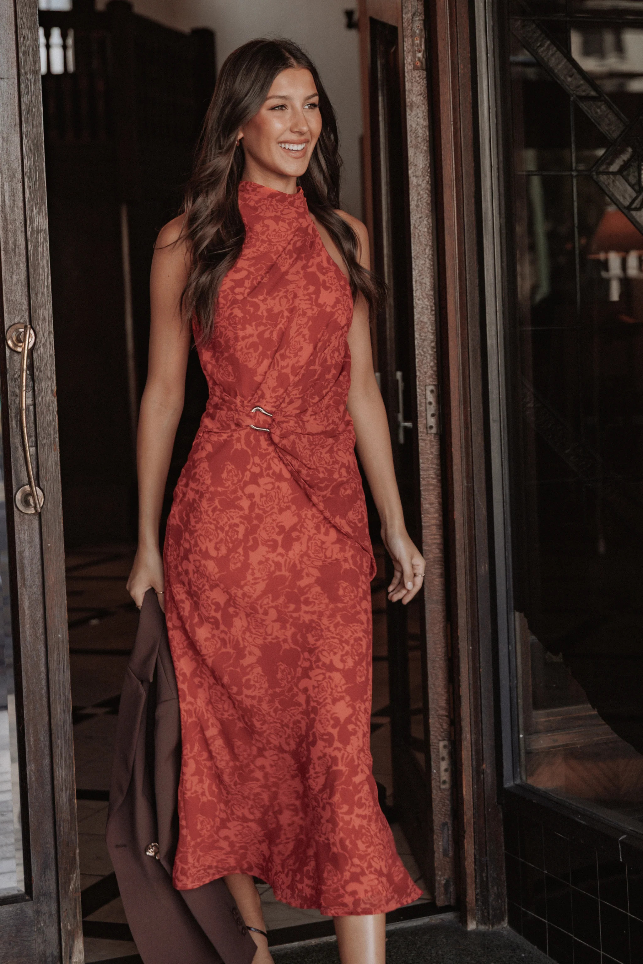 Isabeau Midi Dress - Red Roses | Petal & Pup (US)