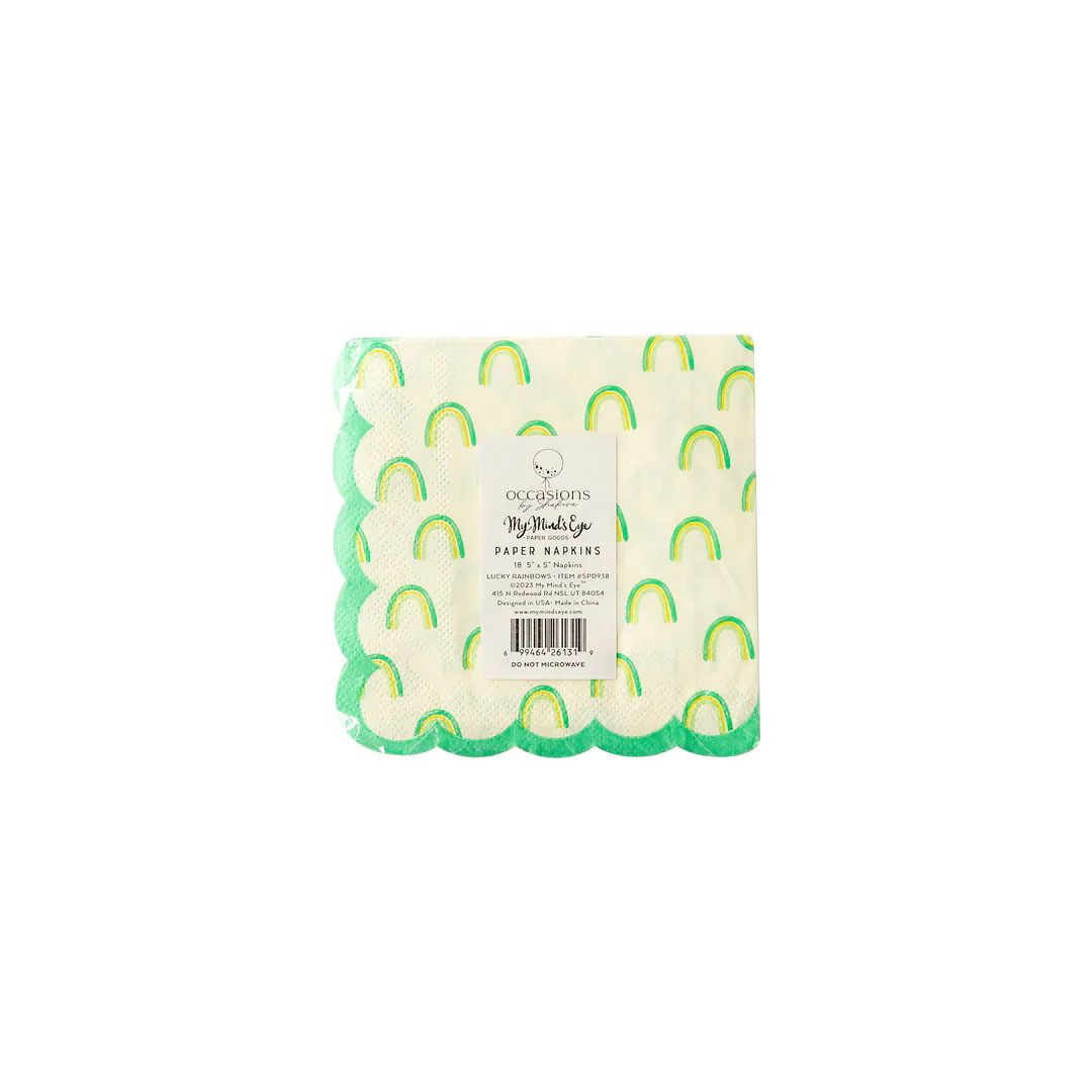 Occasions By Shakira - Foiled Rainbow Scallop Cocktail Napkin | My Mind's Eye