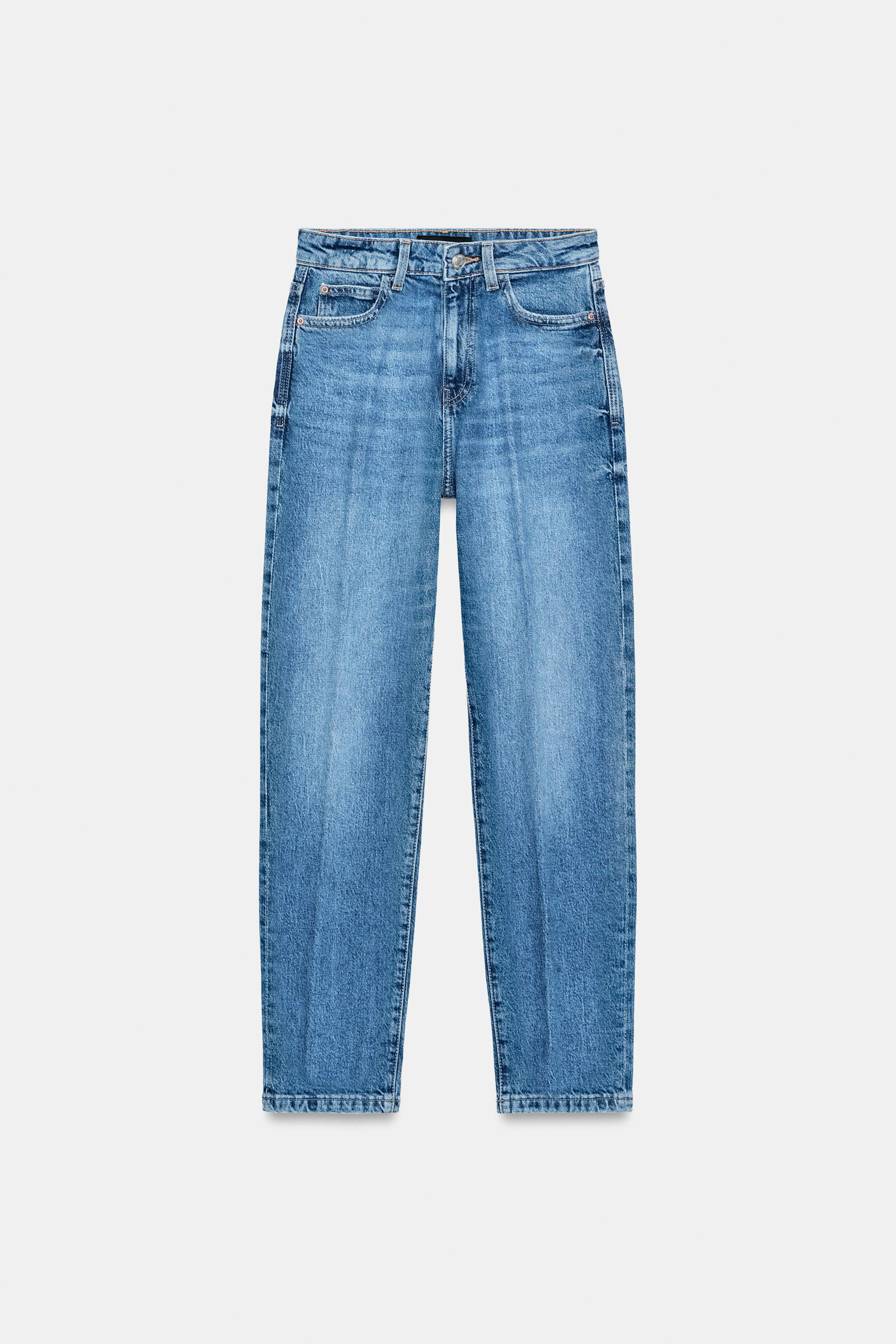 Z.01 MOM FIT HIGH-WAIST JEANS WITH PRESSED CREASE | Zara UK