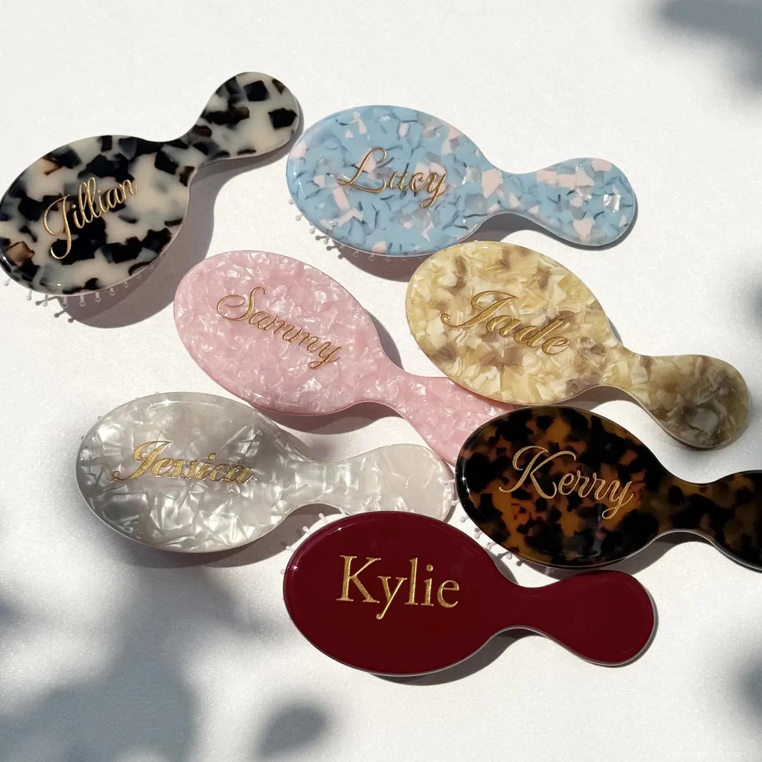 Personalized Engraved Hair Comb, Custom Name Purse Comb, Mini Hairbrush for Women, Bridesmaid Gif... | Etsy (US)